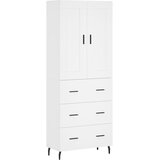  Visoka komoda bijela 69,5x34x180 cm konstruirano drvo Slike