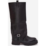 Boto Insulated boots with folded shaft and buckle black Fiorae | ePonuda.com