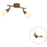 QAZQA Klasični stropni reflektor v zlati barvi z matiranim steklom 2-light - Madi | Shoptok.si