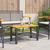  Vrtni stol crni 70 x 38 x 42 cm od poliratana i drva bagrema | shoptok.hr