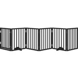 vidaXL Ograda za pse z vrati zložljiva 6 panelov črna 300cm topolovina | Shoptok.si