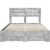  Krevetna konstrukcija s ladicama Betonski sivi 140 x 200 cm | Shoptok.si