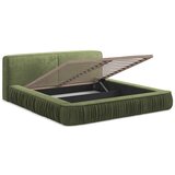 Makamii Zeleni tapecirani bračni krevet s prostorom za odlaganje s letvičastim okvirom 140x200 cm Keoni - | shoptok.hr