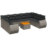  10-dijelni set vrtnih sofa od poliratana s jastucima sivi | shoptok.hr