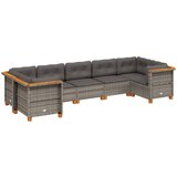  The Living Store Vrtna sedežna garnitura 7-delna z blazinami siv poli ratan - Vrtna Sedežna Garniture, (21455119) | Shoptok.si