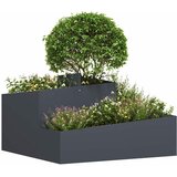  Vrtna saksija Antracit 80 x 80 x 50 cm Čelična vrata | shoptok.hr