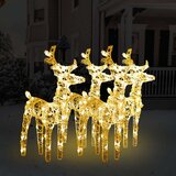 vidaXL Božični severni jeleni 4 kosi toplo beli 160 LED akril | Shoptok.si