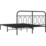  Metalni okvir za krevet s uzglavljem crni 150x200 cm | shoptok.hr