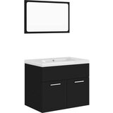  Set kupaonskog namještaja od iverice crni | shoptok.hr