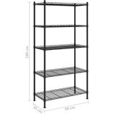 vidaXL Police za odlaganje s 5 razina 90 x 35 x 180 cm crne 250 kg | shoptok.hr