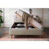 P & B OBLAZINJENA POSTELJA 140 cm x 200 cm , tekstil rjavosiva | Shoptok.si