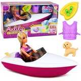 Anlily lutka u motornom čamcu pas &amp;scaron;tene prsluk set pribora za dasku Slike