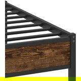 Metalni Kovinski posteljni okvir brez vzmetnice dimljen hrast 200x200cm, (21791569) | Shoptok.si