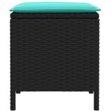  Vrtni otoman 2 Komad Crna i Tirkizna 38 x 38 x 45 cm PE ratan | shoptok.hr
