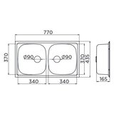 Metalac sudopera LunaFlex 2D 770x435 Ø90 - Polirana | Eponuda.com