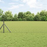 vidaXL evropska ograja s 13 stebri 0.8x25 m cinkano jeklo siva | Shoptok.si