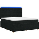  LED okvir za krevet s madracem Crna 160 x 200 cm Tkanina | shoptok.hr