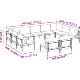 vidaXL Vrtna sedežna garnitura 11 pcs Antracitna Jeklo | Shoptok.si