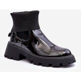 Kesi Women's shiny ankle boots black Pavo | shoptok.hr