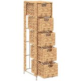 vidaXL Shranjevalna enota s 5 košarami 25,5x37x100 cm vodna hijacinta | Shoptok.si