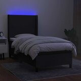  Krevet box spring s madracem LED crni 100x200 cm od tkanine | shoptok.hr