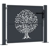  Vrtna vrata antracit 100x75 cm čelična s uzorkom stabla | shoptok.hr