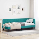 vidaXL Kutni okvir kreveta s uzglavljem Tirkizna 80 x 200 cm Baršun | shoptok.hr