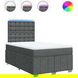 Maison Chic Box spring postelja - Vzmetna postelja z vzmetnico temno siva 120x200 cm blago SL23479, (21891152) | Shoptok.si