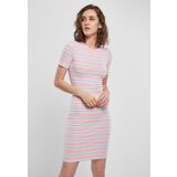 Urban Classics Women's Stretch Stripe Dress Pink/Ocean Blue | ePonuda.com