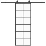  Klizna vrata s priborom crna 76 x 205 cm od ESG stakla | shoptok.hr