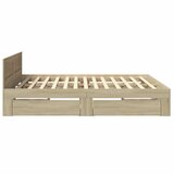  Okvir za krevet s uzglavljem boja hrasta 200x200 cm drveni | shoptok.hr