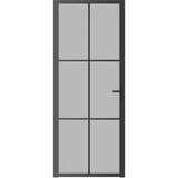  Unutarnja vrata 83 x 201,5 cm crna od mat stakla i aluminija | shoptok.hr