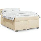 vidaXL Box spring postelja z vzmetnico krem 140x200 cm blago Cene