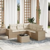 vidaXL 6-dijelni set vrtnih sofa s jastucima bež od poliratana | shoptok.hr