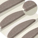  Prostirke za stepenice 15 kom 65x21x4 cm tamno bež poluokrugle velike | shoptok.hr