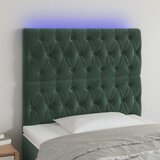 vidaXL LED uzglavlje tamnozeleno 100x7x118/128 cm baršunasto Cijene