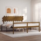 The Living Store Postelja za starejše z vzglavjem medeno rjava 200x200 cm lesa - Postelja Za Starejše, (21484861) Cene