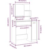  Set toaletnog stolića sjajni bijeli 86,5x35x136 cm | shoptok.hr