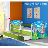  Otroška postelja ACMA z motivom, bočna zelena + predal 180x80 cm 32 Knight | Shoptok.si