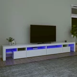 TV ormarić s LED svjetlima bijeli 290x36,5x40 cm
