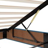  Otomanski posteljni okvir z vzmetnicami moder 80x200cm žamet | Shoptok.si
