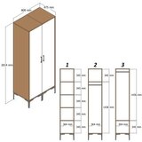 Hanah home kumsal ps - walnut, anthracite walnutanthracite wardrobe | ePonuda.com