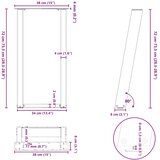  Noge za konzolni stol U-oblik 2 kom Bijele 38 x (72-73) cm Čelik | shoptok.hr