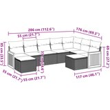  9-dijelni set vrtnih sofa s jastucima crni od poliratana | shoptok.hr