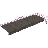  Prostirke za stepenice samoljepljive 15 kom 65x21x4 cm antracit pravokutni rub | shoptok.hr