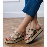 D/CEO Induri leopard print glitter buckle espadrille slides | Shoptok.si