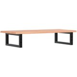  Zidna polica za umivaonik od čelika i masivne hrastovine Smeđa 80 x 40 x 2 cm | shoptok.hr