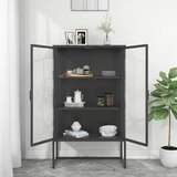  Visoka komoda antracit 80x35x135 cm od čelika i kaljenog stakla | Eponuda.ba