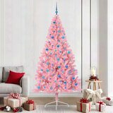 vidaXL Umjetno predsvijetljeno božićno drvce Ružičasta 240 cm PVC | shoptok.hr