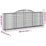  Lučne gabionske košare 12kom 300x30x100/120cm pocinčano željezo | shoptok.hr